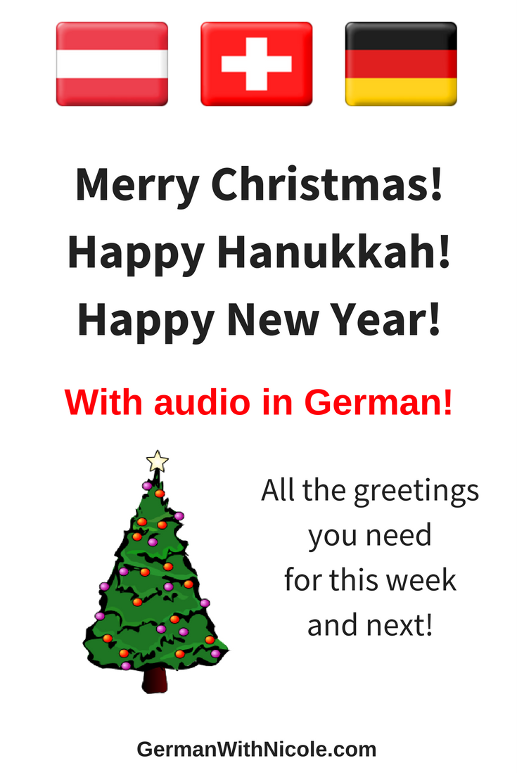 Merry Christmas in German Happy Hanukkah Happy New Year