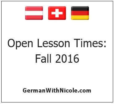 Open Lesson Times Fall 2016