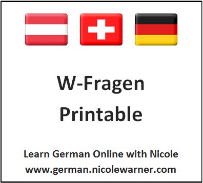 W-Fragen Printable